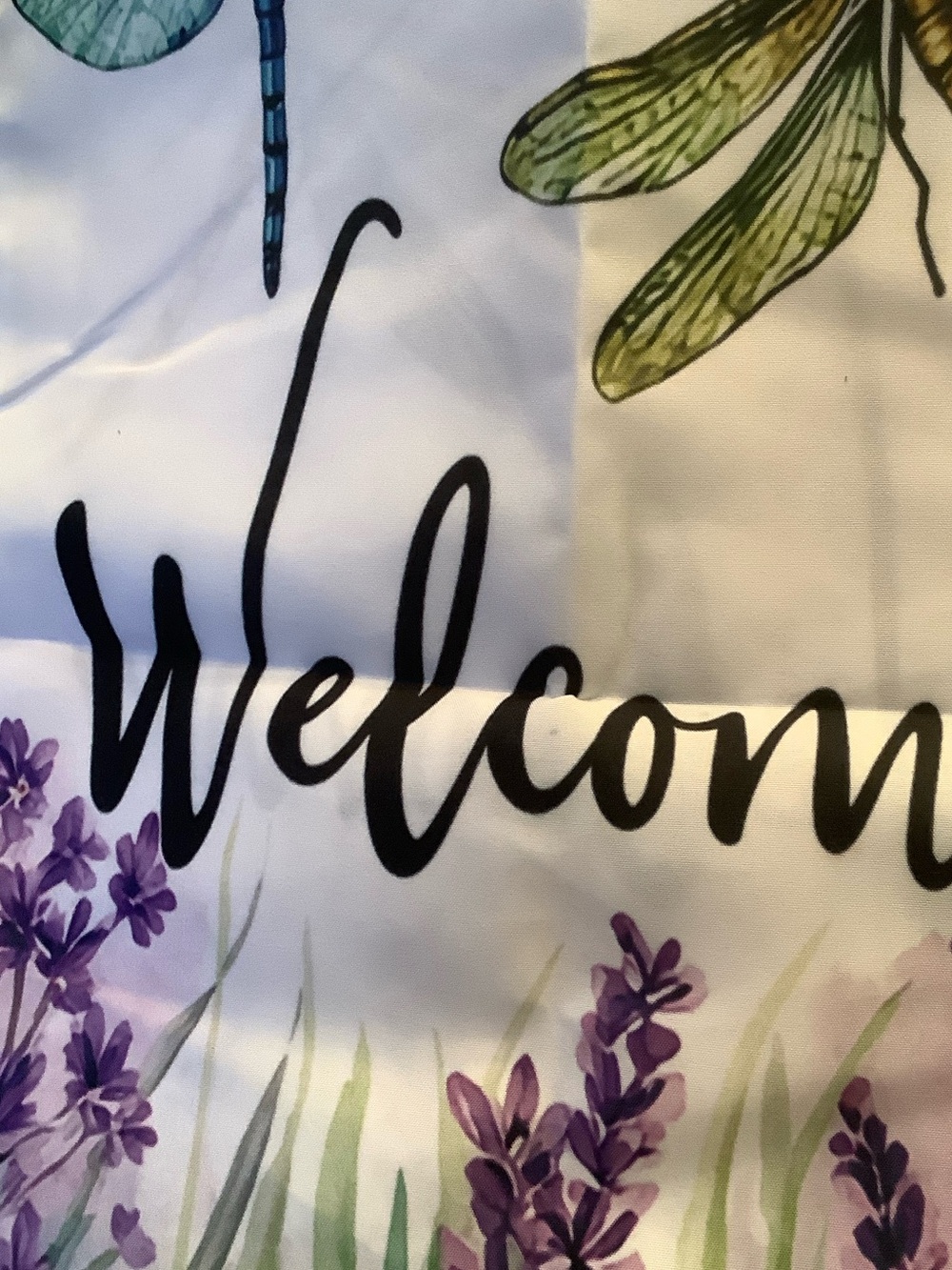 Welcome Dragonfly Floral Small Garden Flag or indoor tapestry decor NWT 11x17” - Picture 6 of 14